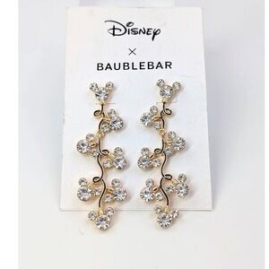 Disney Baublebar Mickey Mouse Rhinestone Drop Earrings Vine Subtle Disney